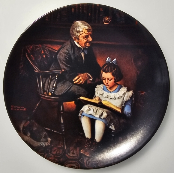 Edwin M. Knowles Plate x Norman Rockwell Painting The Young Scholar Plate - Picture 8 of 8